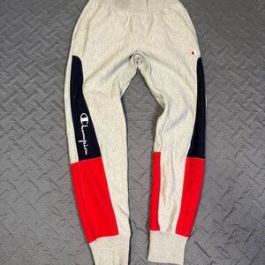 Champion Jogger Sweatpants Mens Small Gray Reverse Weave Spellout Logo